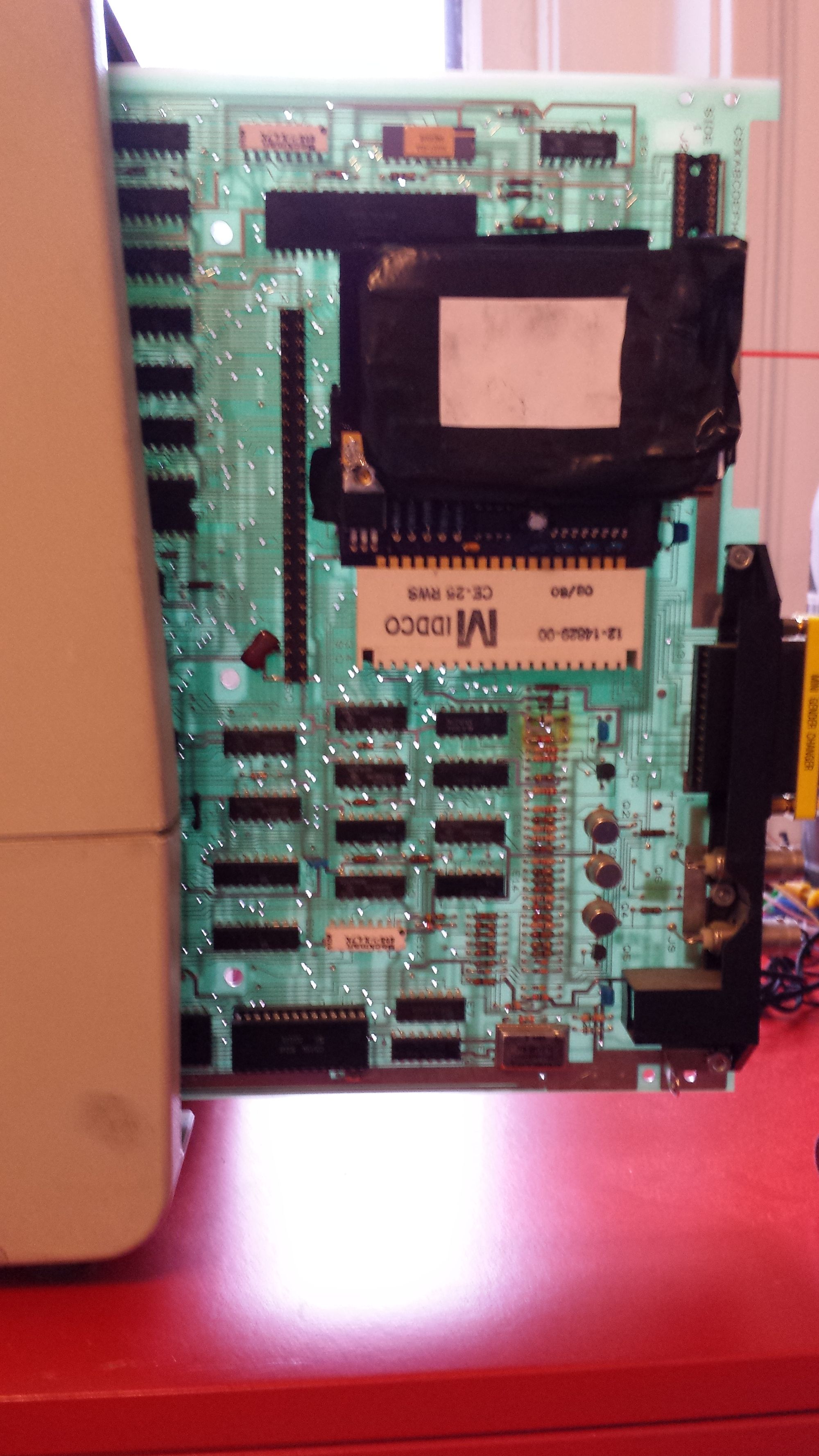 A (super blurry!) image of the BeagleBone adapter board sitting in the STP connector on the VT100 main board.